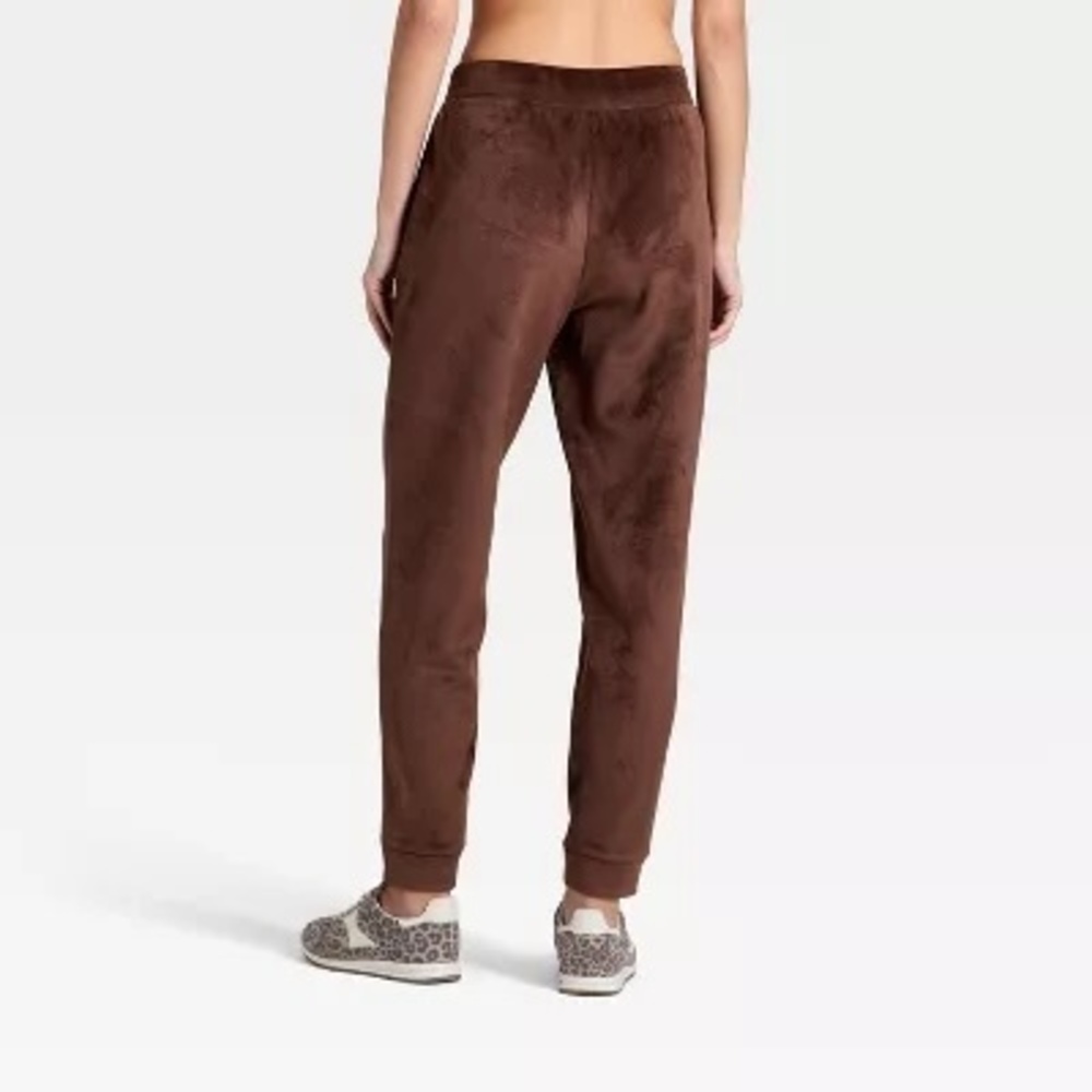 NWT All In Motion Brown Velour Ribbed Jogger Sweatpants Size XL